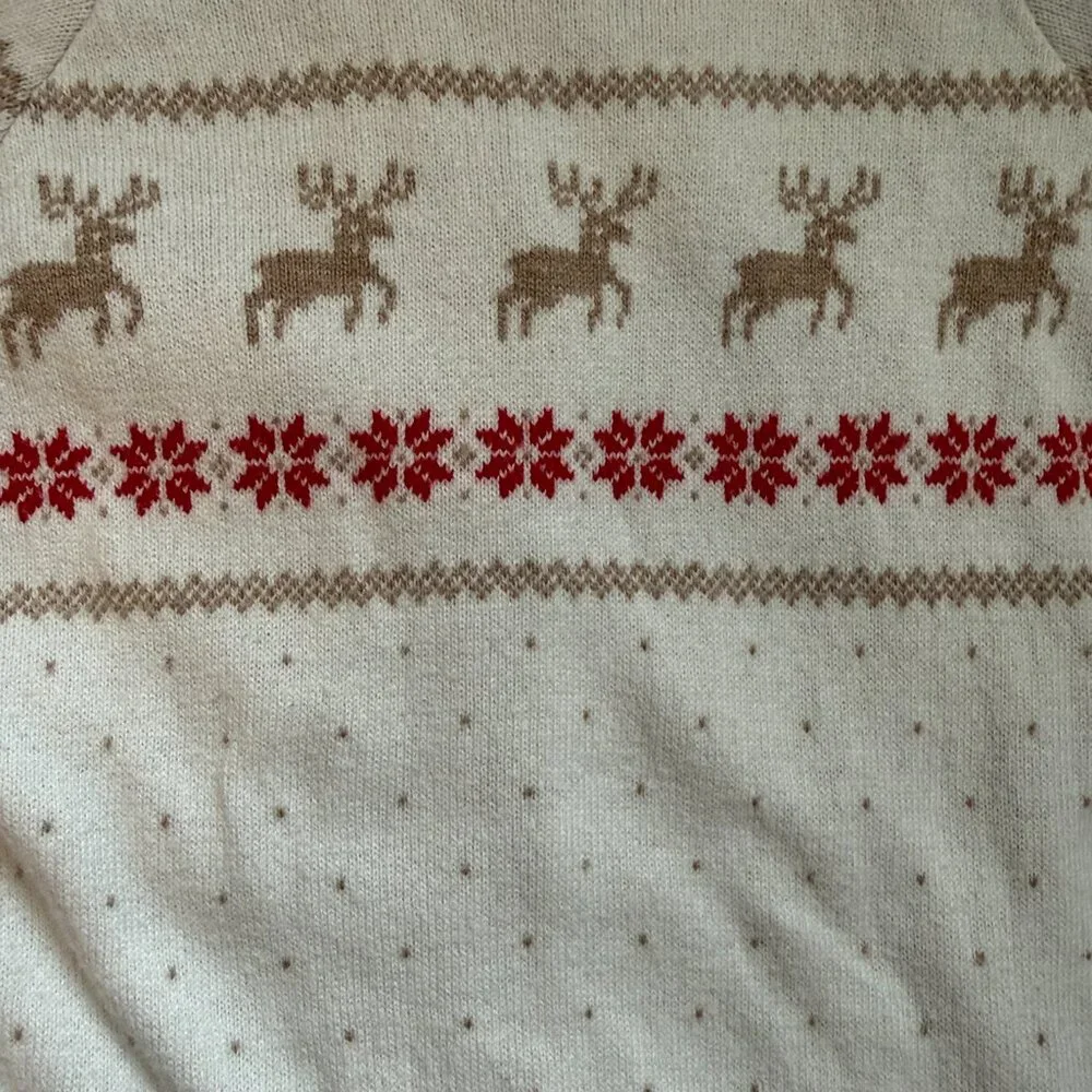 Janie and Jack long sleeve dress girls size 10 Christmas reindeer holiday party